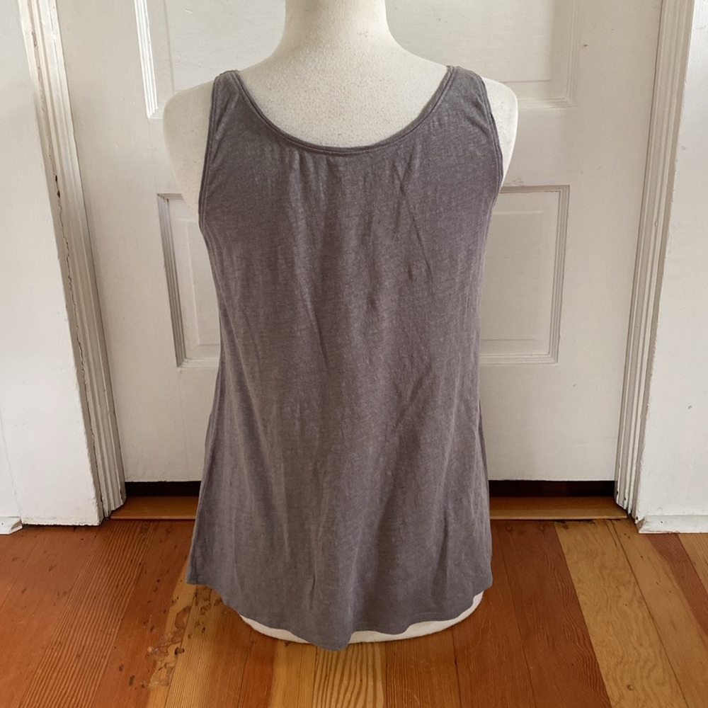 Eileen Fisher Sequined Grey Linen Tank Top Small - Picture 4 of 6
